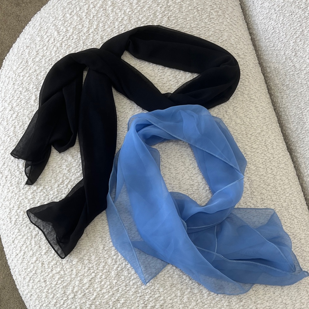 Black and Blue Sheer Scarves